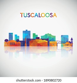 Tuscaloosa skyline silhouette in colorful geometric style. Symbol for your design. Vector illustration.