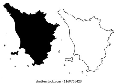 Tuscany (Autonomous region of Italy) map vector illustration, scribble sketch Toscana map