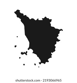 Mapa de la Toscana. Región de Italia. Ilustración vectorial.