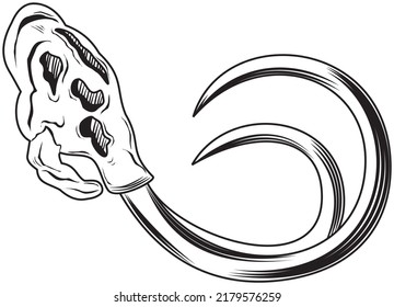 Tusk and bone vector illustration