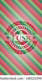 Tusk christmas style emblem. Vector Illustration. Detailed.