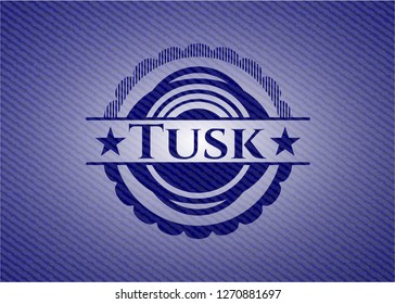 Tusk emblem with denim texture