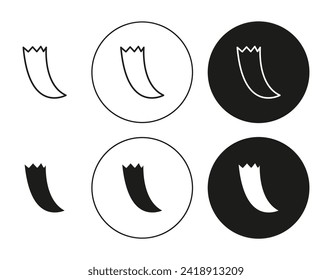 Tusk icon set in thin line outline style. Tusk linear vector sign