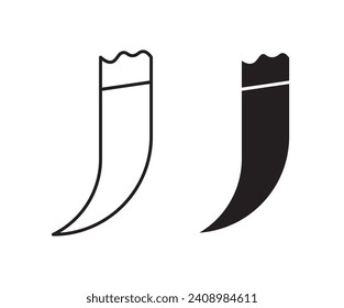 Tusk outline icon collection or set. Tusk Thin vector line art