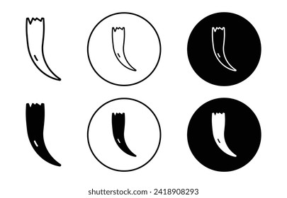 Tusk vector icon set collection. Tusk Outline flat Icon.