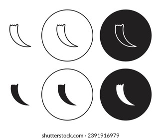 Tusk vector illustration set. Mammoth tusk vector illustration symbol in black color