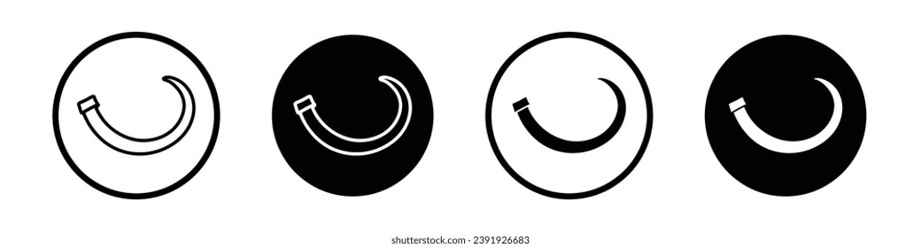 Tusk vector illustration set. Mammoth tusk vector illustration symbol for UI designs in black and white color.