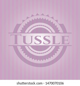 Tussle pink emblem. Vintage. Vector Illustration. Detailed.