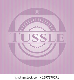 Tussle retro pink emblem. Vector Illustration. Detailed.