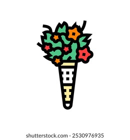 tussy mussy bouquet flower color icon vector. tussy mussy bouquet flower sign. isolated symbol illustration