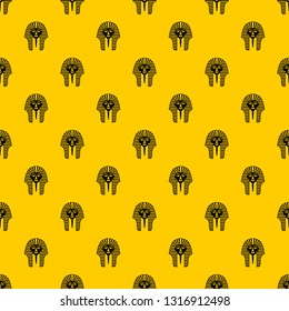 Tutankhamen mask pattern seamless vector repeat geometric yellow for any design