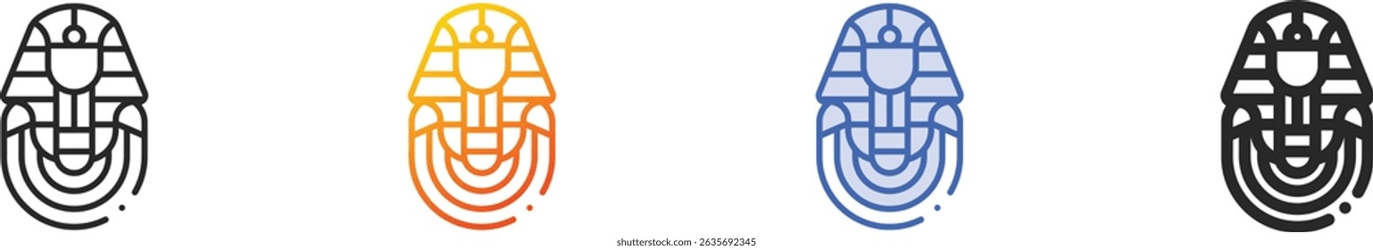 tutankhamun icon.Thin Linear, Gradient, Blue Stroke and bold Style Design Isolated On White Background