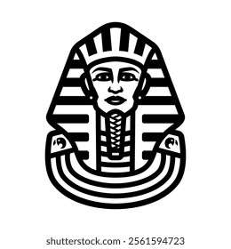 Tutankhamun mask logo. Vector illustration.