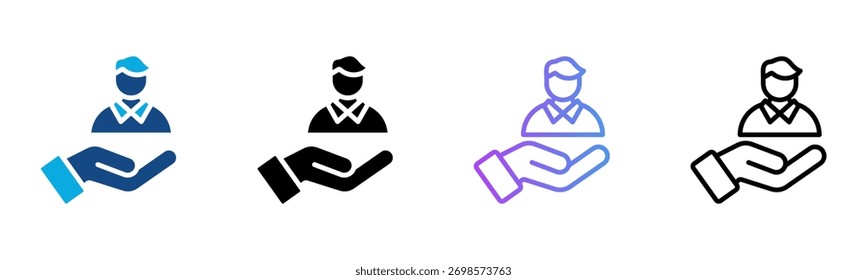 Icono de tutelaje Ilustración vectorial de estilo múltiple
