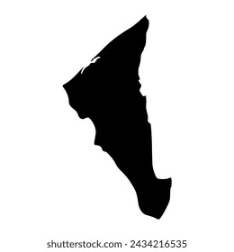 Tutong District map, administrative division of Brunei. Vector illustration.