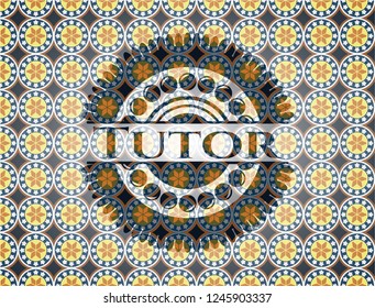 Tutor arabesque emblem background. arabic decoration.