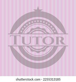 Tutor badge with pink background. Conceptual design.