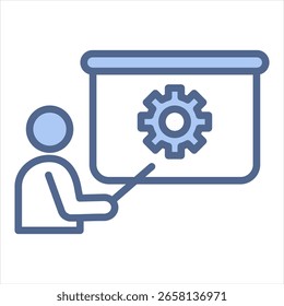 Tutor Blue Icon Ilustración vectorial