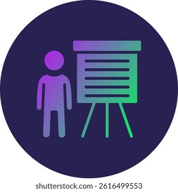 Tutor Glyph Circle Gradient Icon