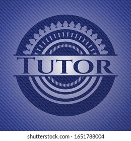 Tutor con textura de jean. Ilustración vectorial. Detallado.