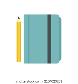 Tutor lesson notebook icon. Flat illustration of tutor lesson notebook vector icon isolated on white background