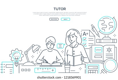 Tutor - modern line design style web banner