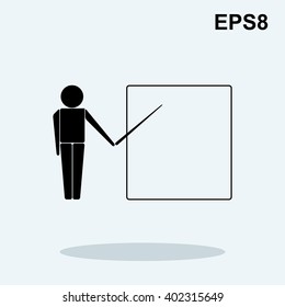 Tutor or teacher icon with quote. Vector isolated on white