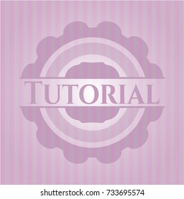 Tutorial badge with pink background