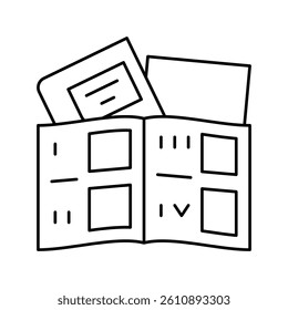 tutorial book line icon vector. tutorial book sign. isolated contour symbol black illustration