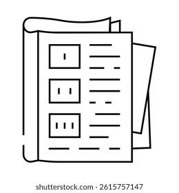 tutorial book line icon vector. tutorial book sign. isolated contour symbol black illustration