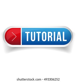 Tutorial button vector blue