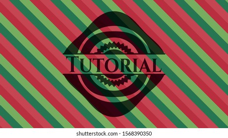 Tutorial christmas badge background. Vector Illustration. Detailed.
