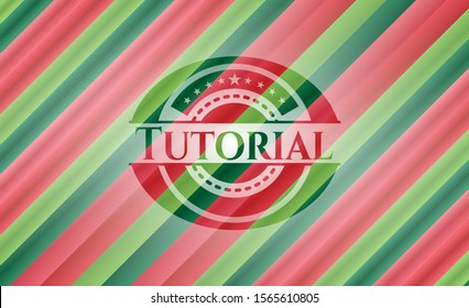 Tutorial christmas colors style badge. Vector Illustration. Detailed.