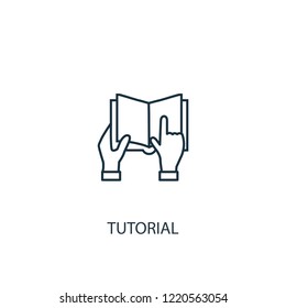 tutorial concept line icon. Simple element illustration. tutorial concept outline symbol design. Can be used for web and mobile UI/UX