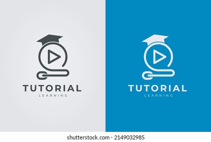 Tutorial Education Logo Design For Online Tutorial Learning Video Lesson