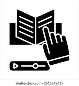 tutorial glyph icon vector illustration