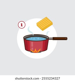 Tutorial how to cooking instant noodle vector 