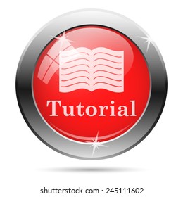 Tutorial icon. Internet button on white background. 