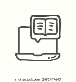 tutorial icon, isolated handdrawn icon theme learning