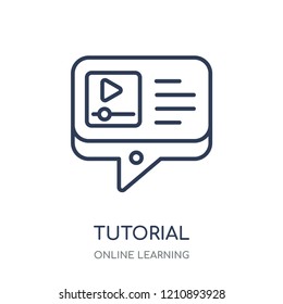 Tutorial icon. Tutorial linear symbol design from Online learning collection.