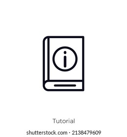 Tutorial icon. Outline style icon design isolated on white background