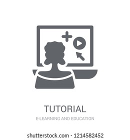 Tutorial icon. Trendy Tutorial logo concept on white background from E-learning and education collection. Suitable for use on web apps, mobile apps and print media.