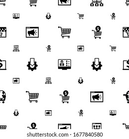 tutorial icons pattern seamless. Included editable filled Distance Exam, Webinar, Online coaching, Video training, Online tutorial, Online Training icons. tutorial icons for web and mobile.