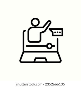 tutorial, lecture, video, communication icon, isolated icon in light background, perfect for website, blog, logo, graphic design, social media, UI, mobile app