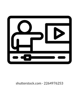 tutorial line icon illustration vector graphic