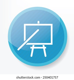 Tutorial on blue button,clean vector