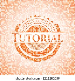 Tutorial orange mosaic emblem with background