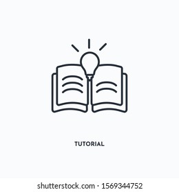 Tutorial outline icon. Simple linear element illustration. Isolated line Tutorial icon on white background. Thin stroke sign can be used for web, mobile and UI.