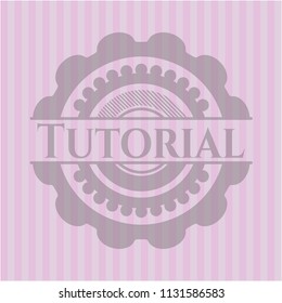 Tutorial pink emblem. Retro