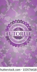 Tutorial pink on camouflaged texture. Vector Illustration. Detailed.